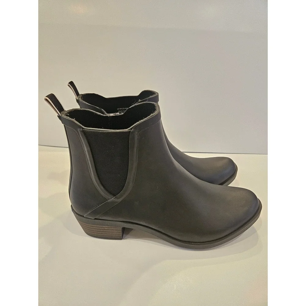 Lucky Brand Basel H2O Rain Boots Black‎ Rubber Ankle Booties LK-BASELH20 Mens 8M